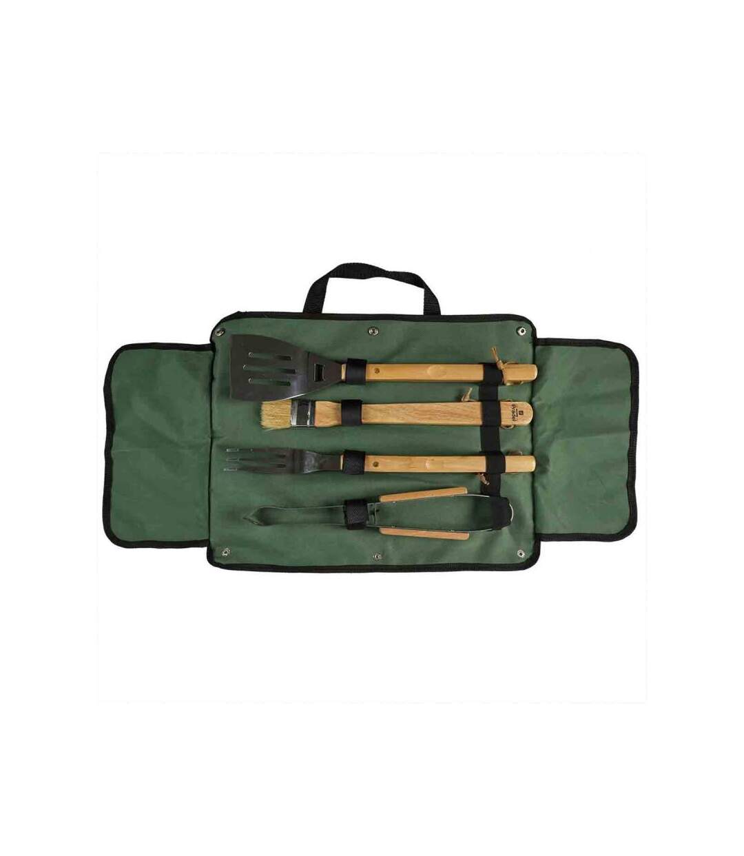 Paris Prix - Lot De 4 Ustensiles barbecue 46cm Vert & Naturel