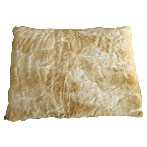 Almofada/cama de pele sintética Bordeaux para cães, marrom/branca