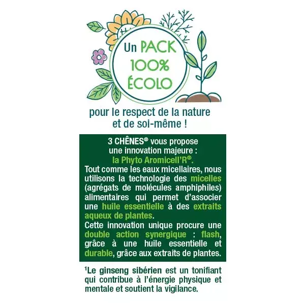 Les 3 Chênes Phyto Aromicell'R Tonus Énergie Bio 20 ampolas