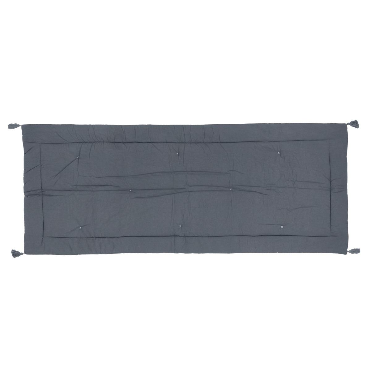 EDREDON VELOURS COTON NIGHT GRIS FONCE 70X180CM