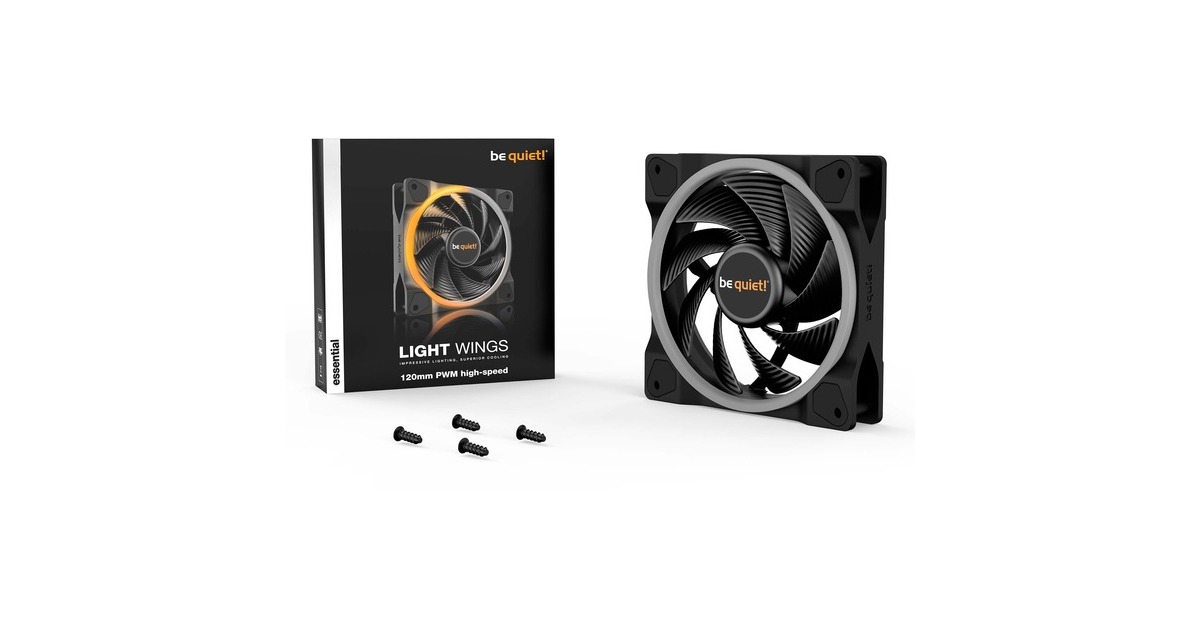 be quiet!Light Wings PWM high-speed RGB case fan  (Zwart, 120 x 120 x 25 mm)