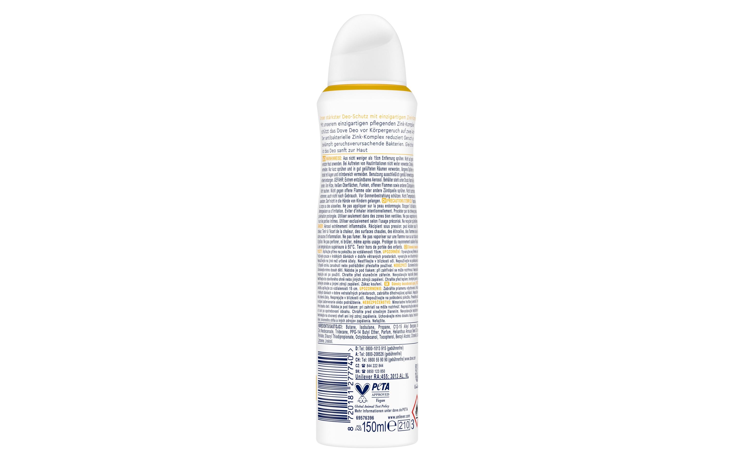Deo Spray Citrus und Pfirsich 150 mlDeodorant-Spray ohne Aluminiumsalze