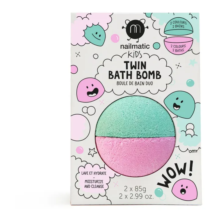Nailmatic Kids Boule de bain duo rose & vert lagon