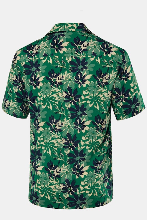 Men+ Hemd, Halbarm, floraler Druck, Cuba-Kragen, bis 8 XL