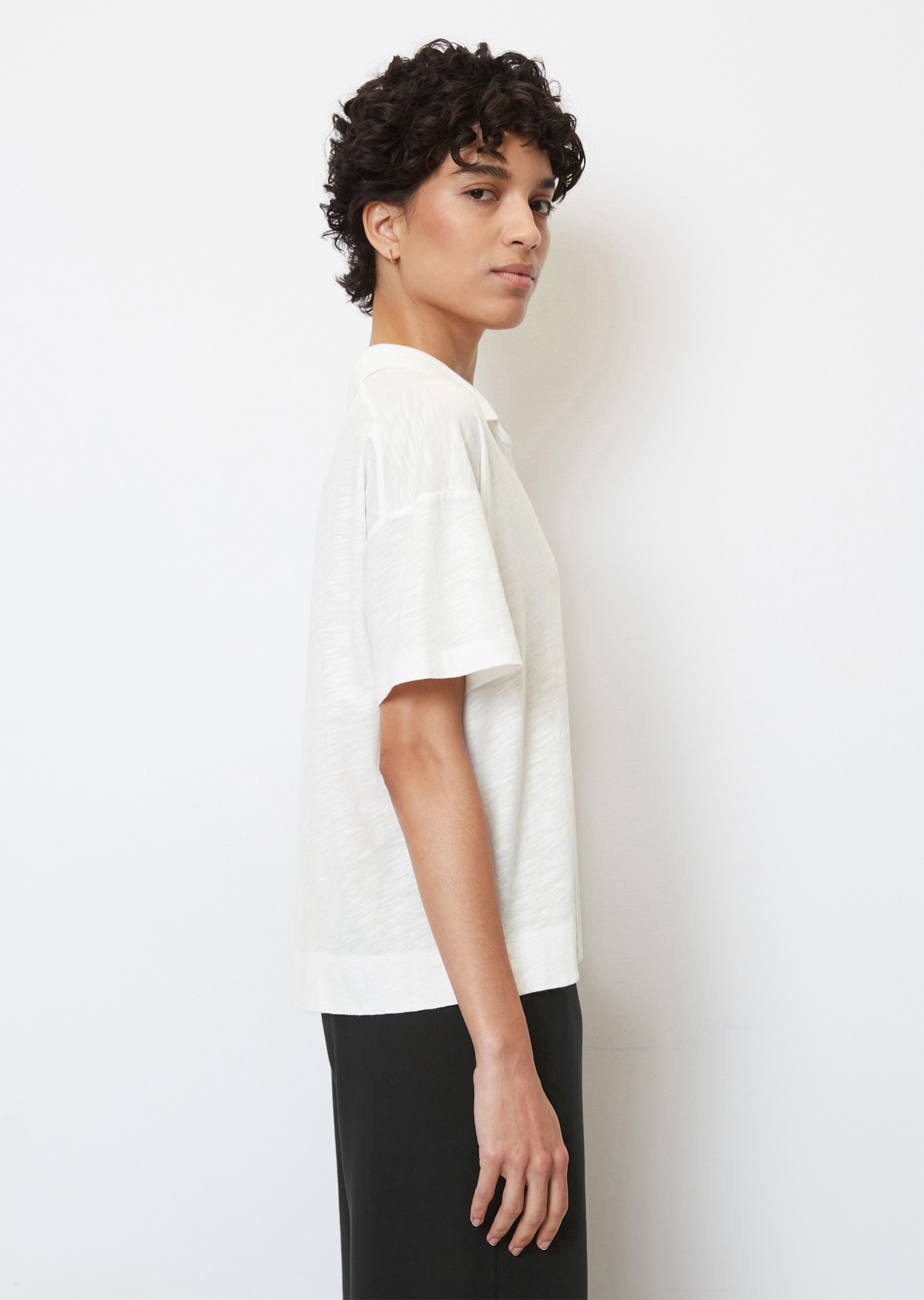 Slub-Jersey-Poloshirtaus Baumwolle-Viskose-Mix