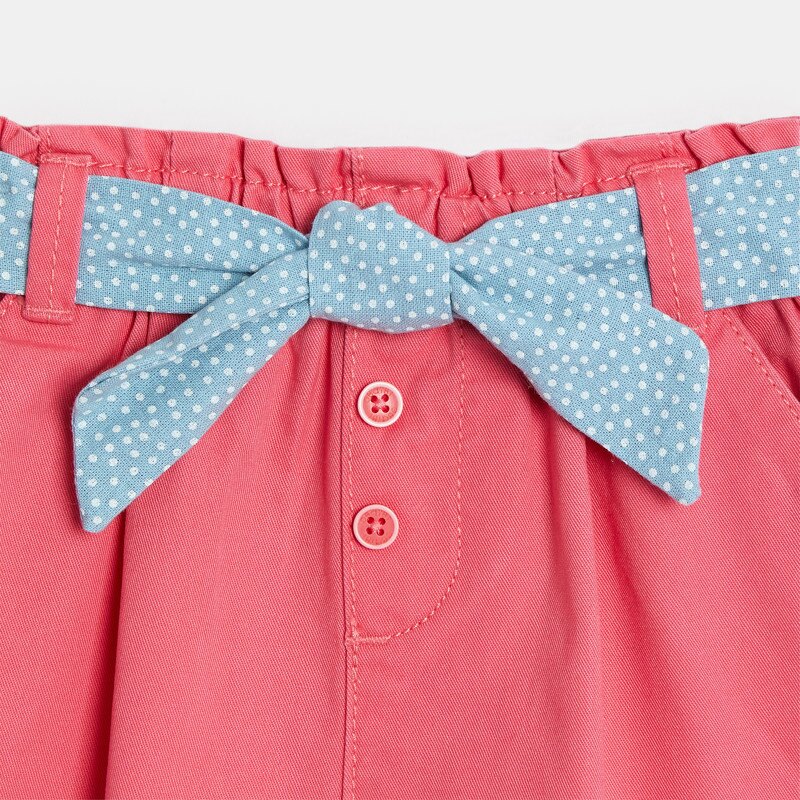 Short festonné à ceinture imprimée rose bébé fille Rose