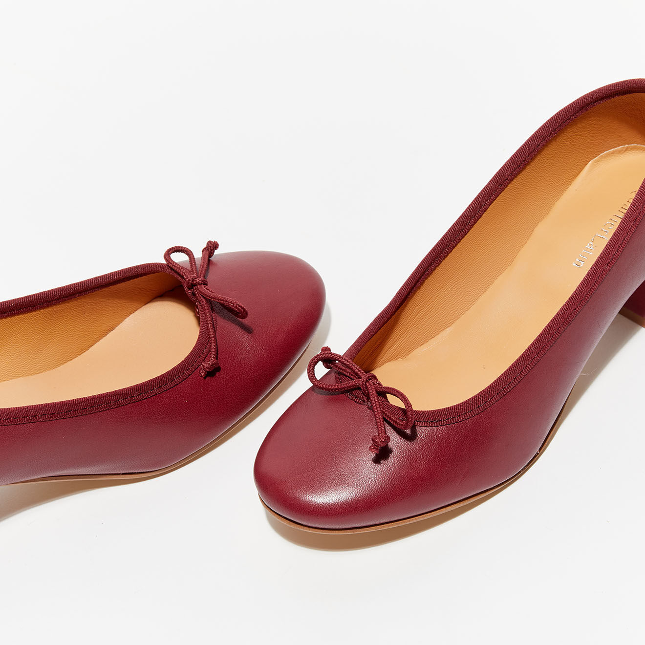Quartier Latin Ballerines en Cuir Albane bordeaux - Talon 4 cm