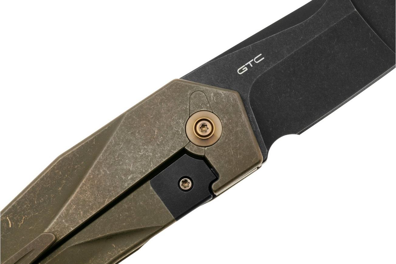 WE Knife Solid WE22028-3, Black CPM-20CV, Bronze Titanium, zakmes