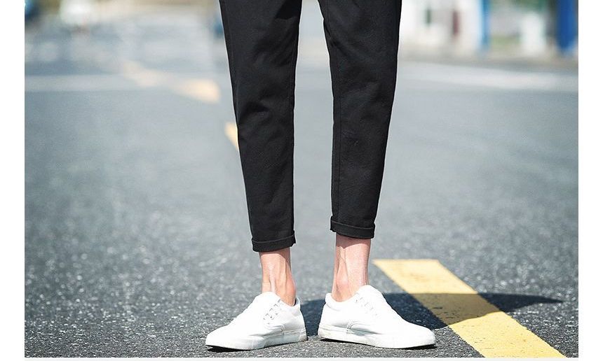 FORSETI - Cropped linnen broek met rechte pijpen