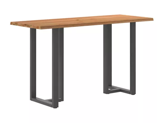 Table de bar marron clair bois de chêne massif rectangulaire