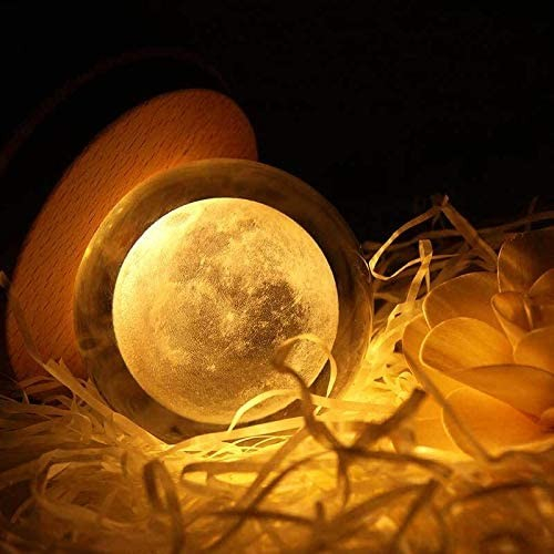 360° LED Kristall Kugel USB Galaxy Nachtlicht Home Dekoration mit Musik - Mond