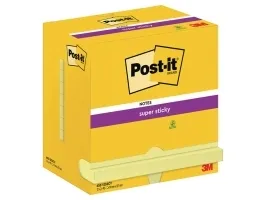 Post-it® Super Sticky Notes Canary Yellow™, 12 blokke, 76 mm x 127 mm
