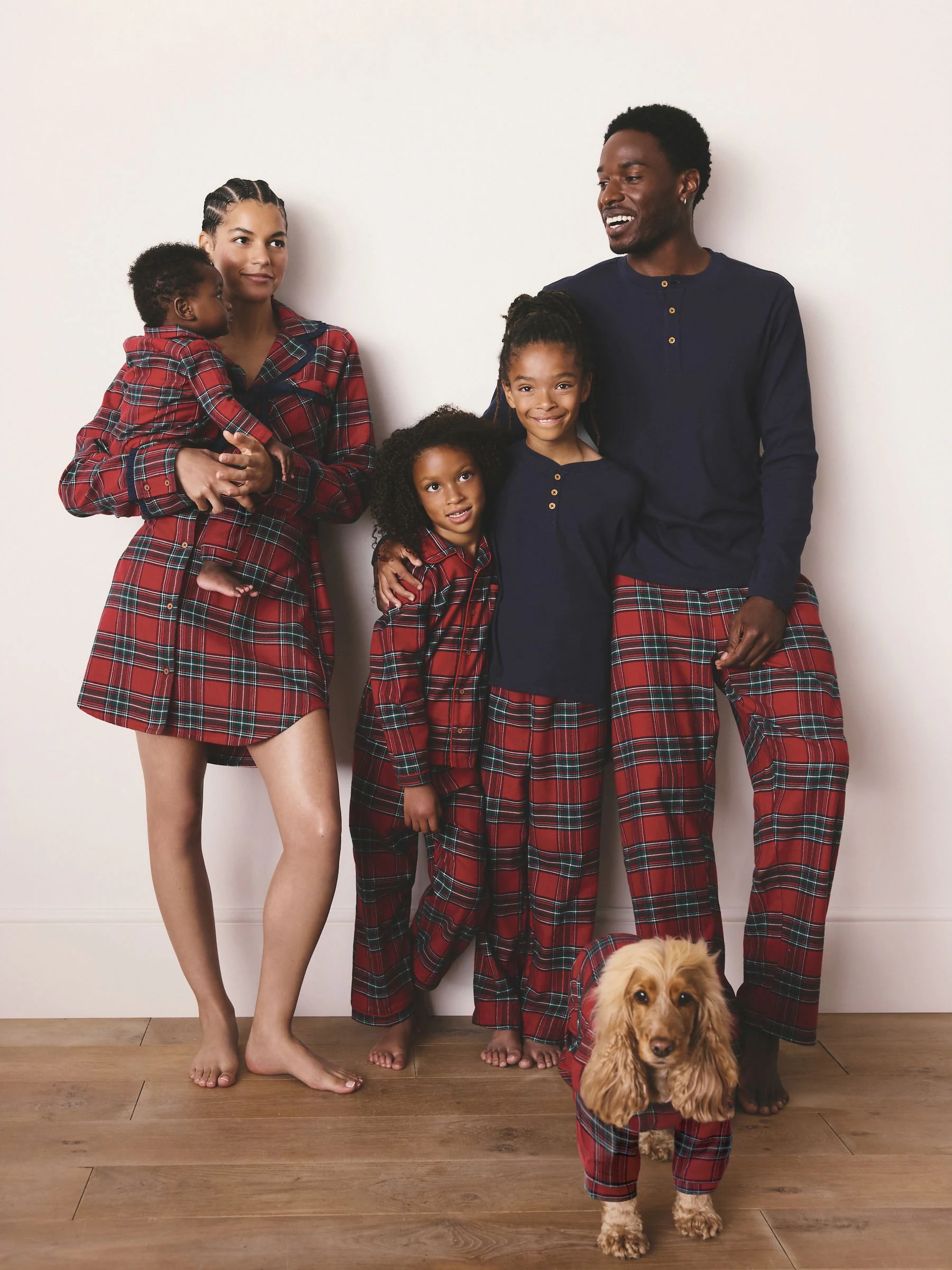 Rood met Schotse ruit - Bijpassende familie Kerstmis Lange mouwen Pyjama's (1,5-16jaar)