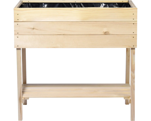 Verhoogd tuinbed op palen, dobar, inclusief plank, 80 x 40 x 78 cm, naturel