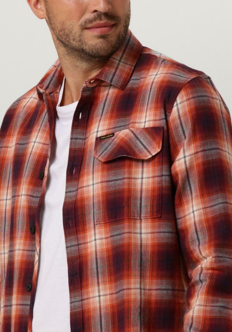 PME LEGEND rode pme legend casual overhemd long sleeve shirt ctn twill check
