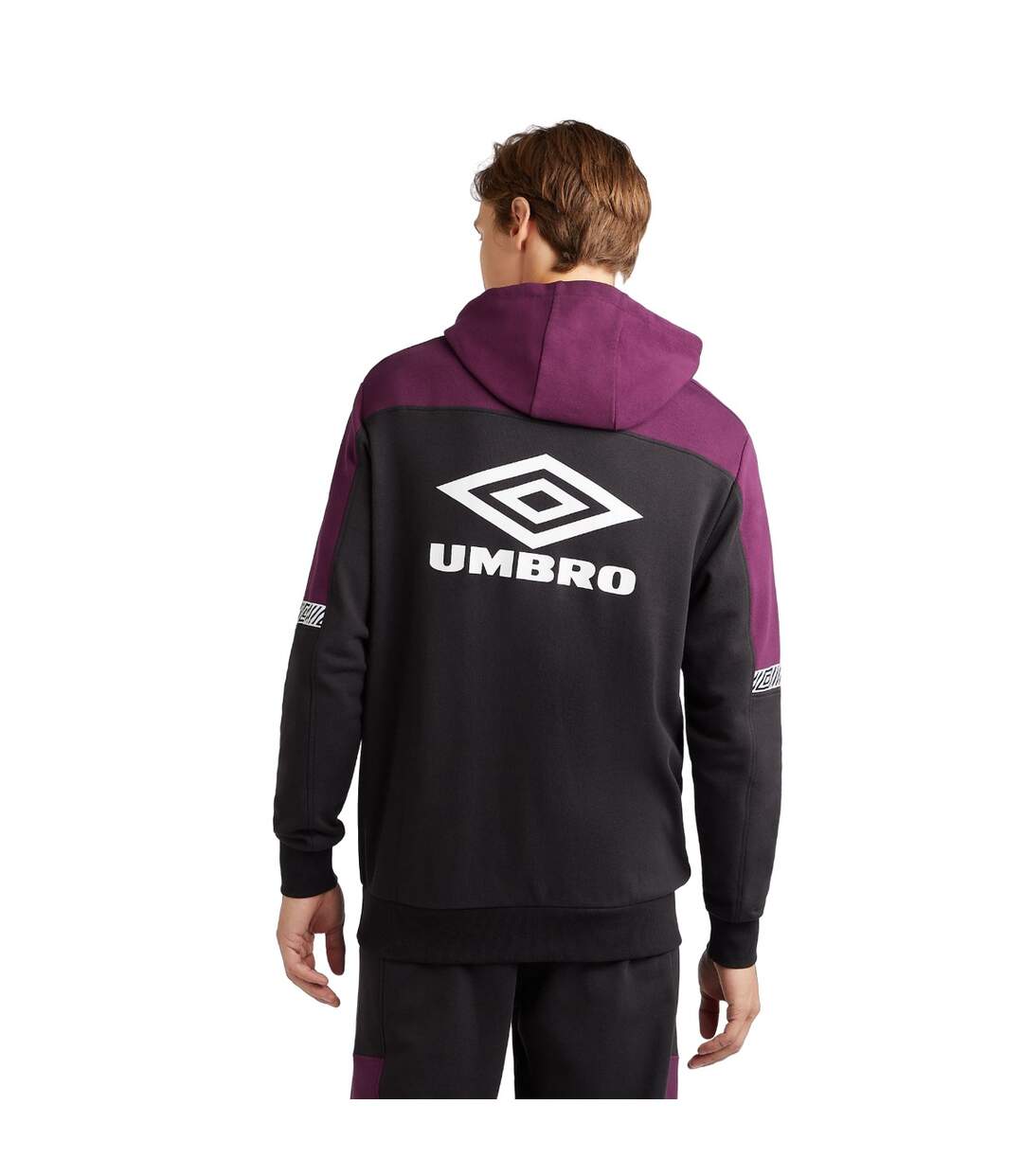 Umbro - Sweat à capuche SPORTS STYLE CLUB - Homme (Noir / Violet foncé) - UTUO1726