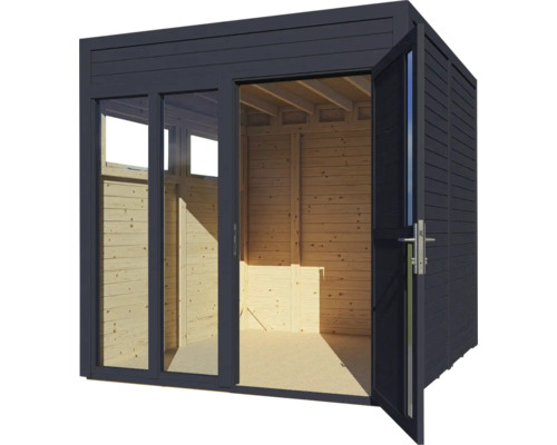 Bertilo Cubo 2 Kantoor tuinhuis inclusief vloer, 226 x 240 cm, antraciet