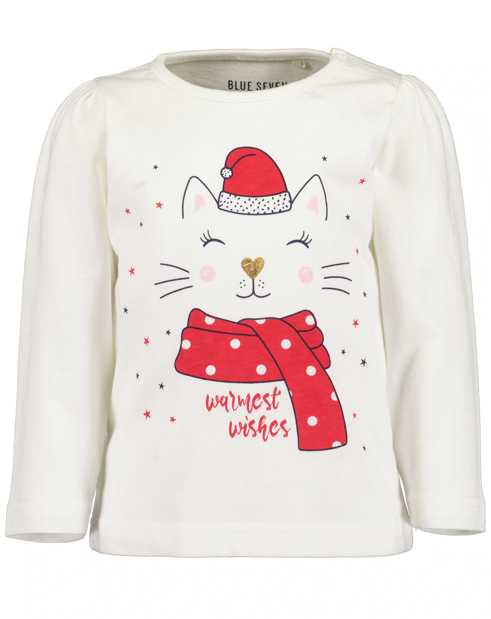 Langarmshirt WARMEST WISHES in offwhite