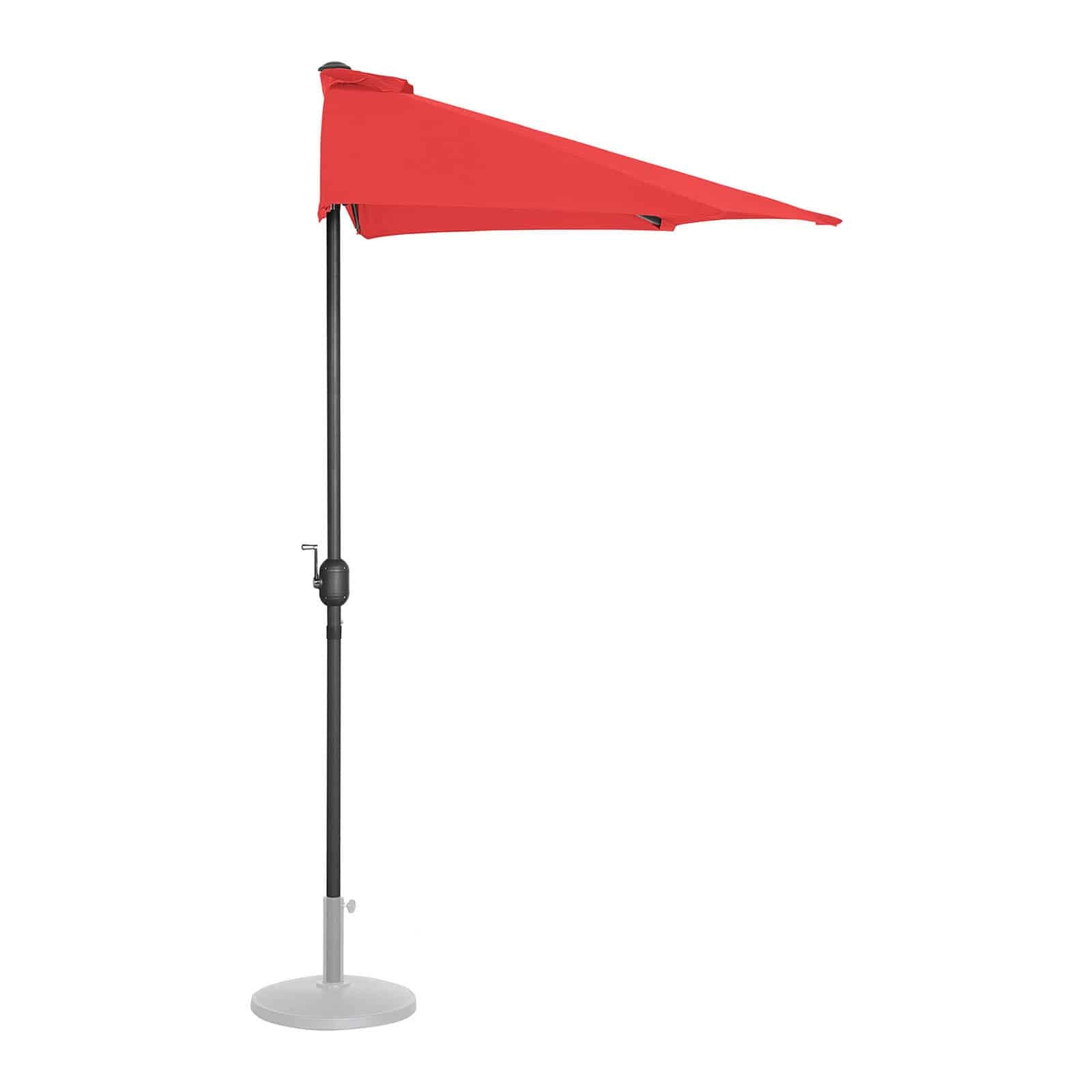 Demi parasol pentagonal 270 x 135 cm jardin rouge