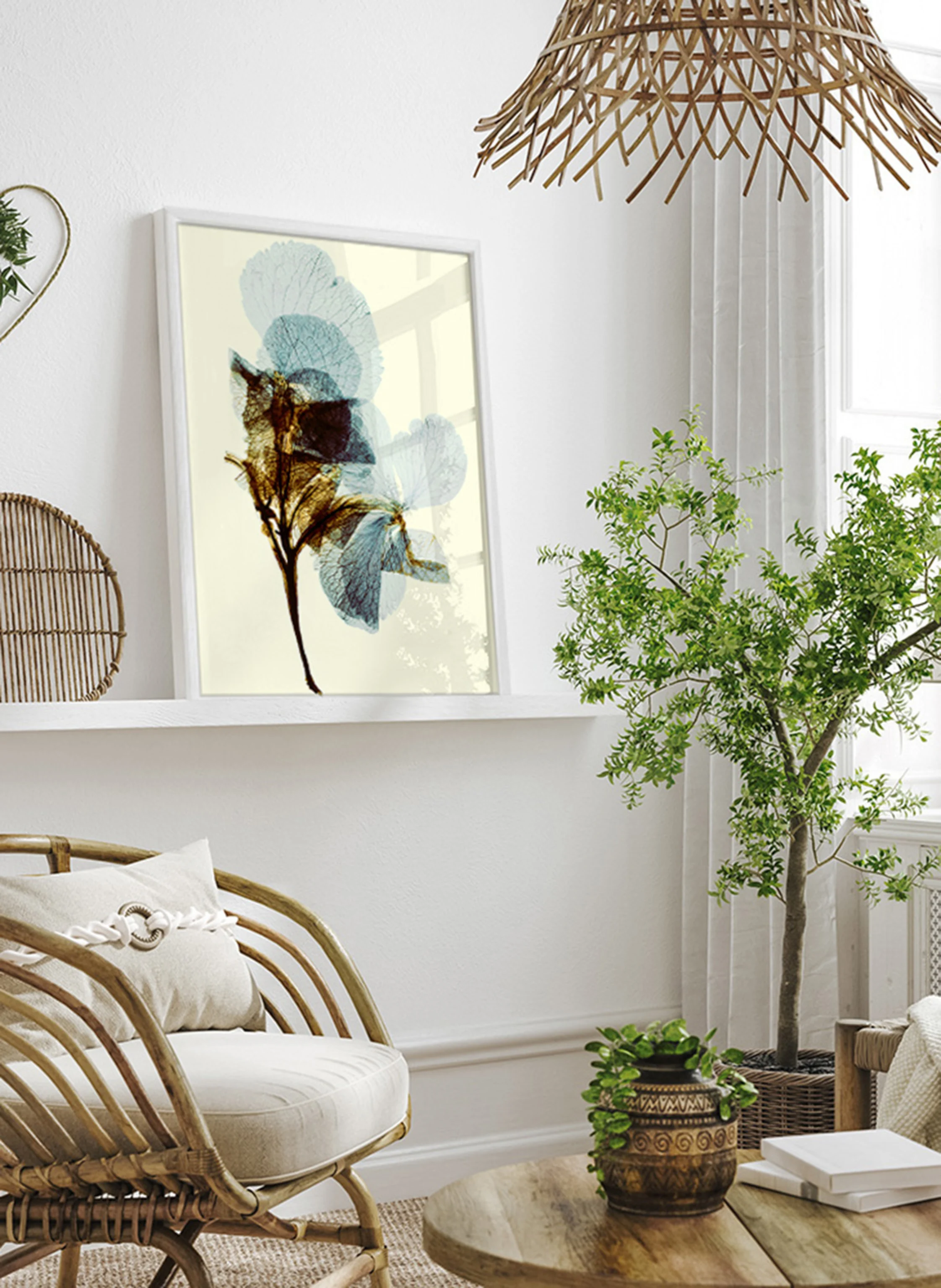 ANY IMAGE Wandbild BLUMENTEXTUR mit Rahmen