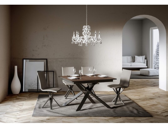 ITYHOME - Table de salle à manger Table extensible ganty 120/180x80cm noyer