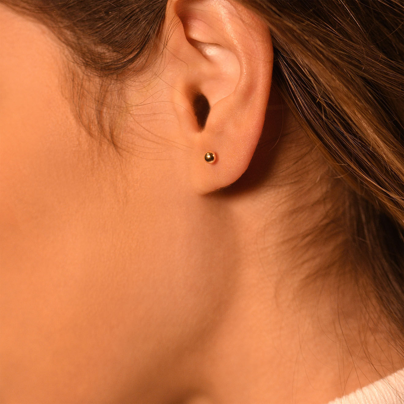 Instant d'Or Boucles d'oreilles Demi Boule or jaune - 3 mm