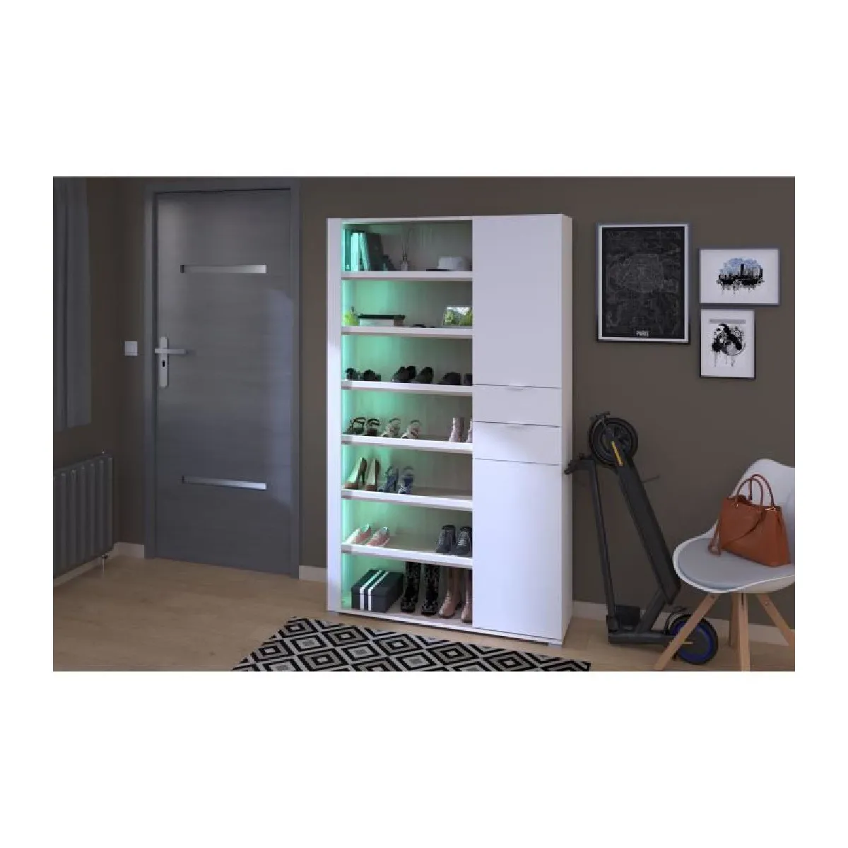But Armoire à chaussures SHOESING - Blanc LED