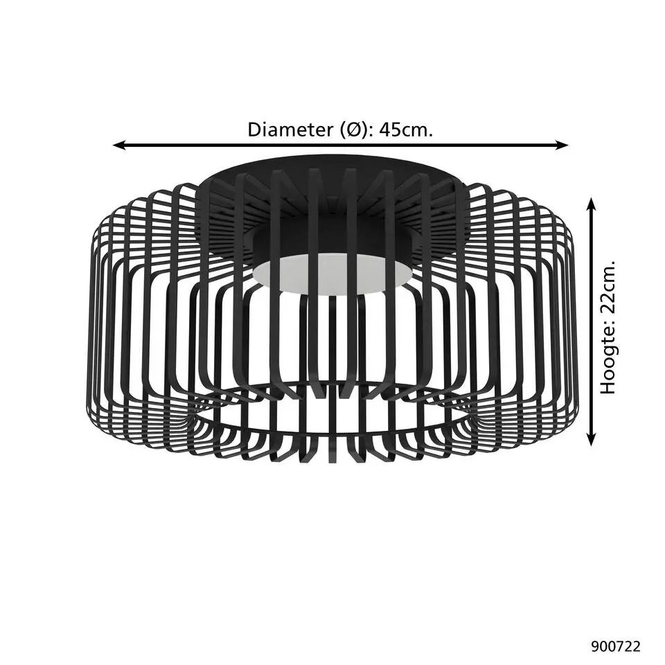 EGLO connect.z Ginestrone-Z Plafondlamp - Ø 45 cm - Zwart/Wit - RGB