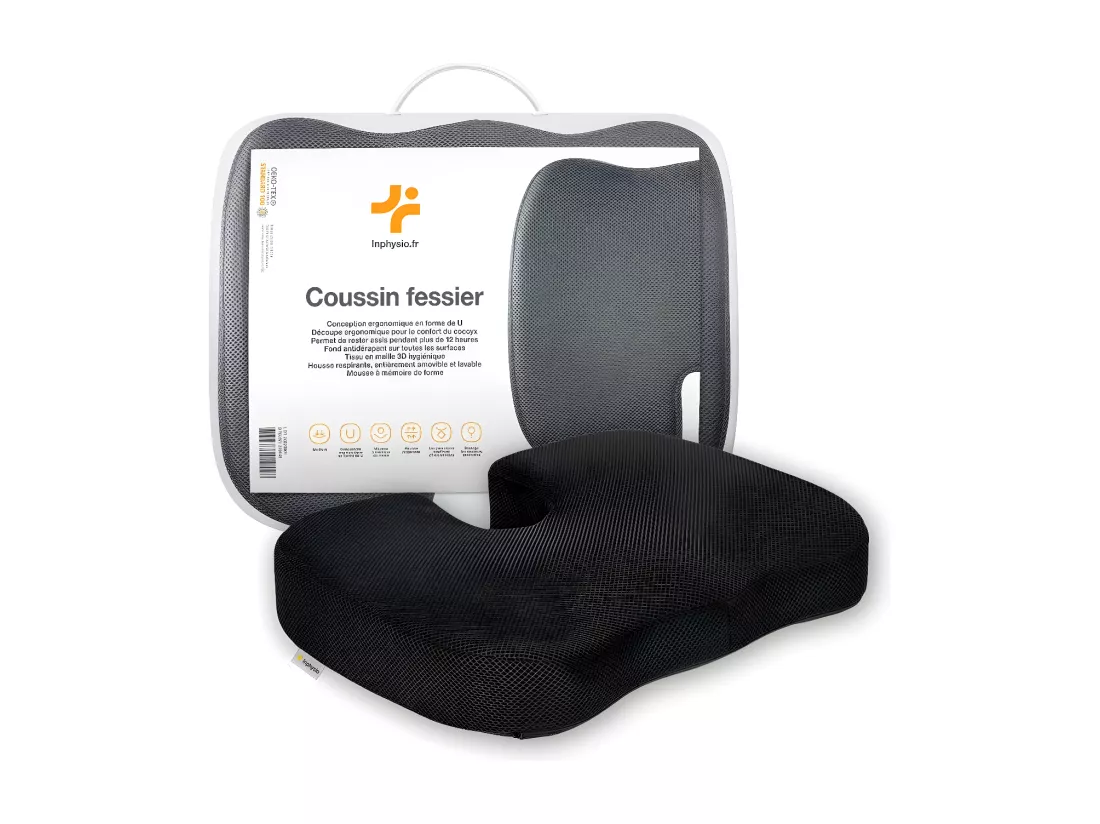 Coussin Ergonomique en Forme de U pour le Coccyx - 45x35x7 - COUSSIN FESSIER