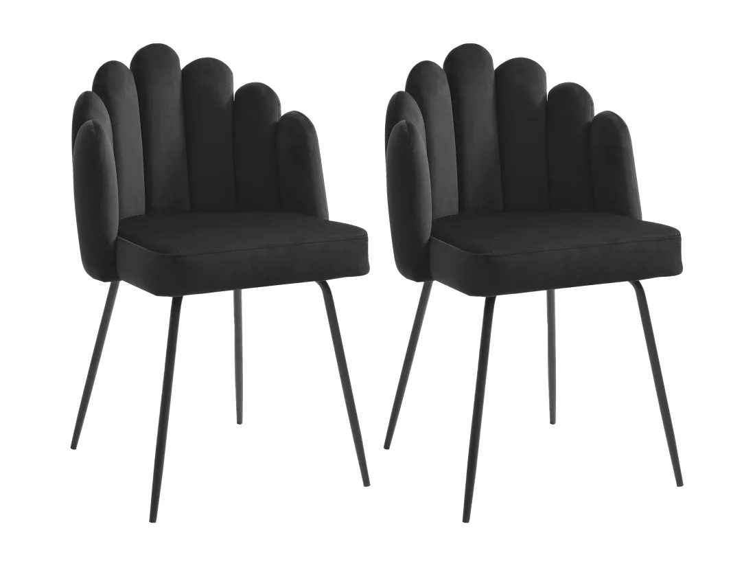 Lot de 2 chaises en velours et métal - Noir - ALTINAM de Pascal MORABITO