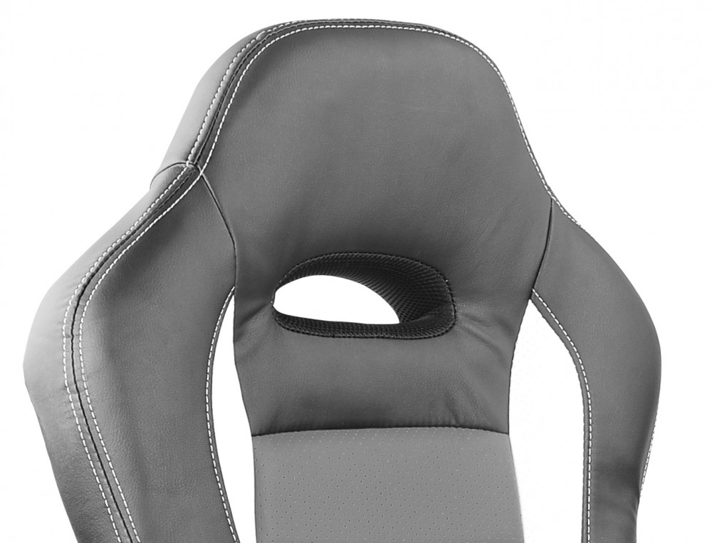 Gaming Stuhl Bürostuhl Leder TURBO grau/schwarz