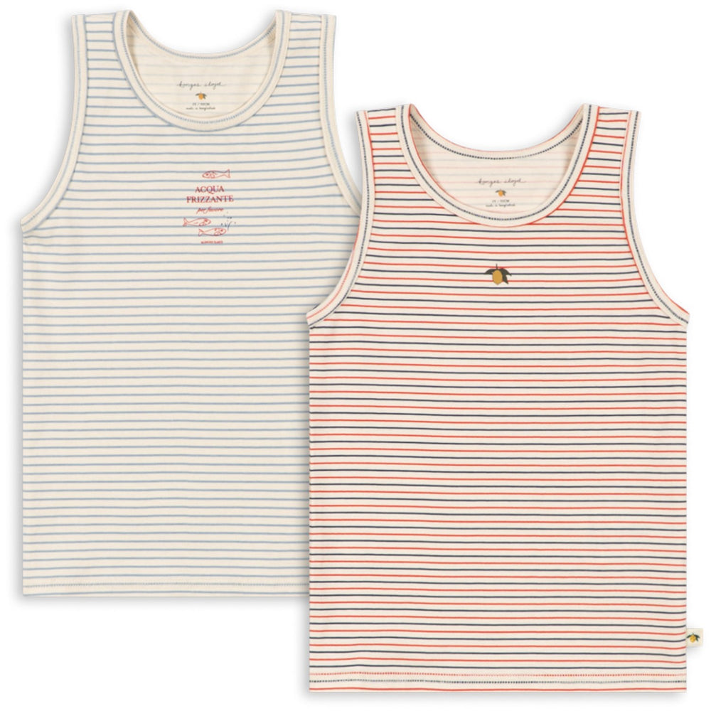 Køb Konges Sløjd Stripe Bluie/Stripe Tricolore Petit Basic 2 Pak Tank Tops Gots