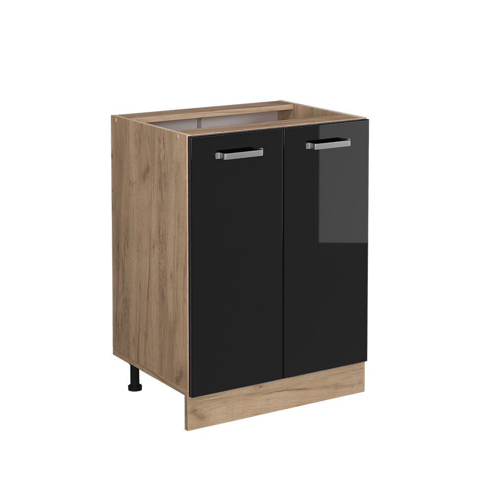 Vicco Unterschrank Küchenschrank R-Line Solid Eiche Schwarz 60 cm modern