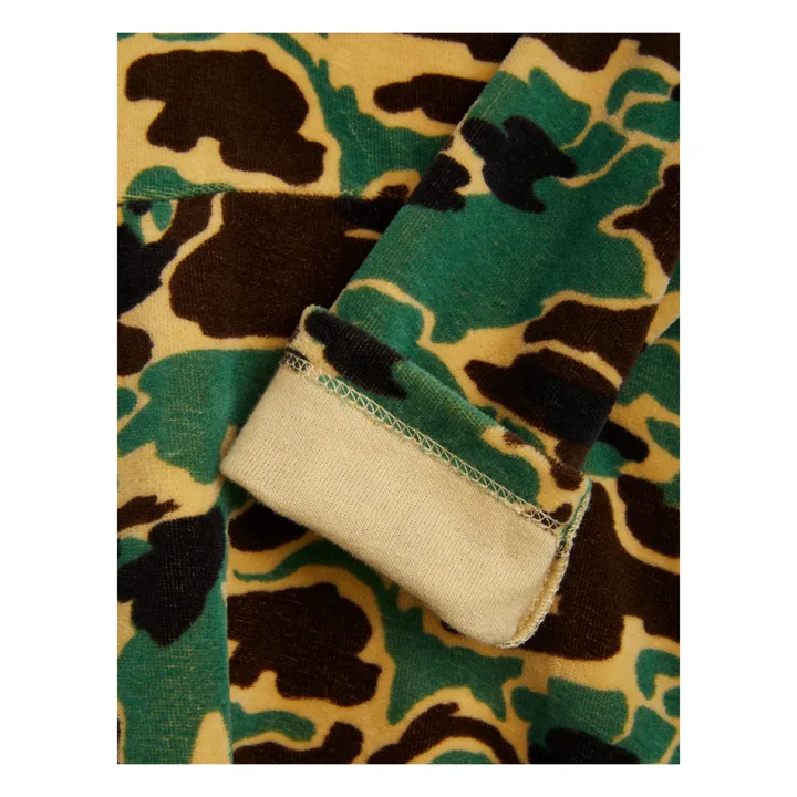 Mini Rodini Robe Velours Bio Camo | Vert