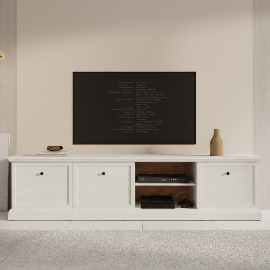Leroy - TV-Meubel - Wit eiken - 206 cm