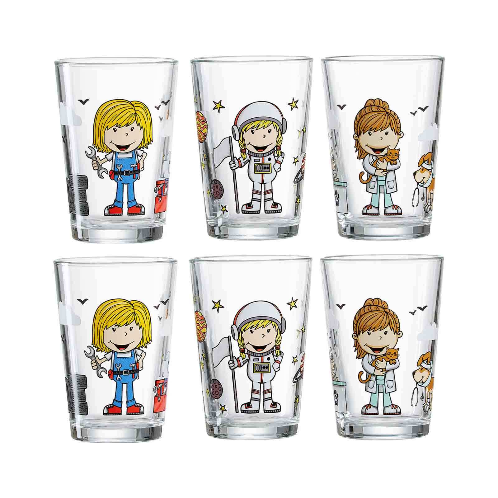 Ritzenhoff & Breker Kindergläser Berufe Mädchen 205 ml 6er Set
