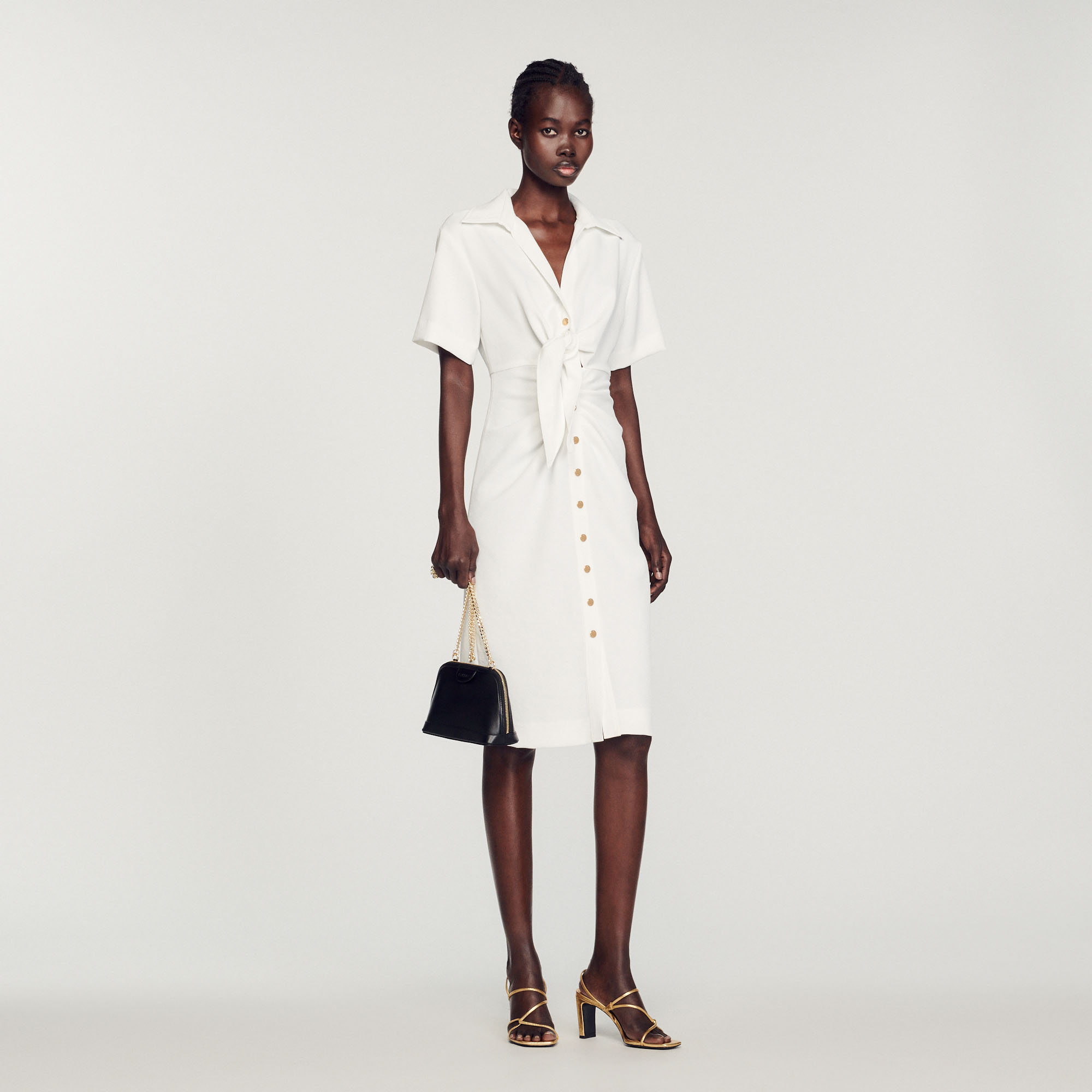 Robe midi boutonnee