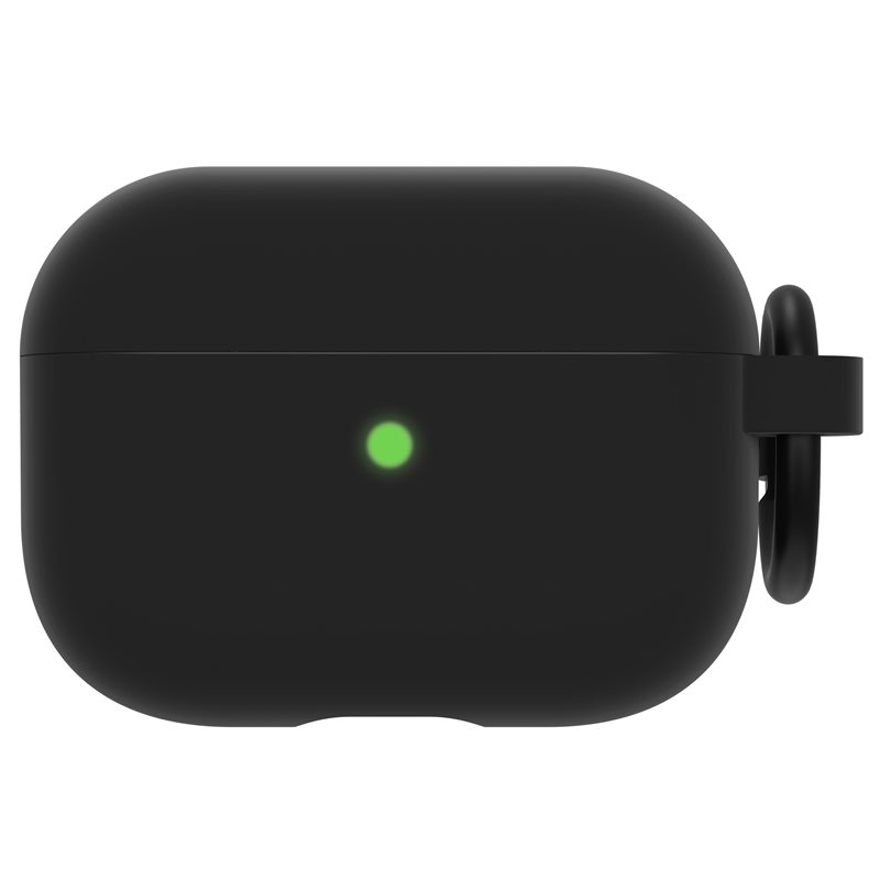AirPods Pro Hardcase Schutzhülle Abdeckung mit 360° Schutz   Karabinerhaken (77-83782) - Black Taffy (Schwarz)
