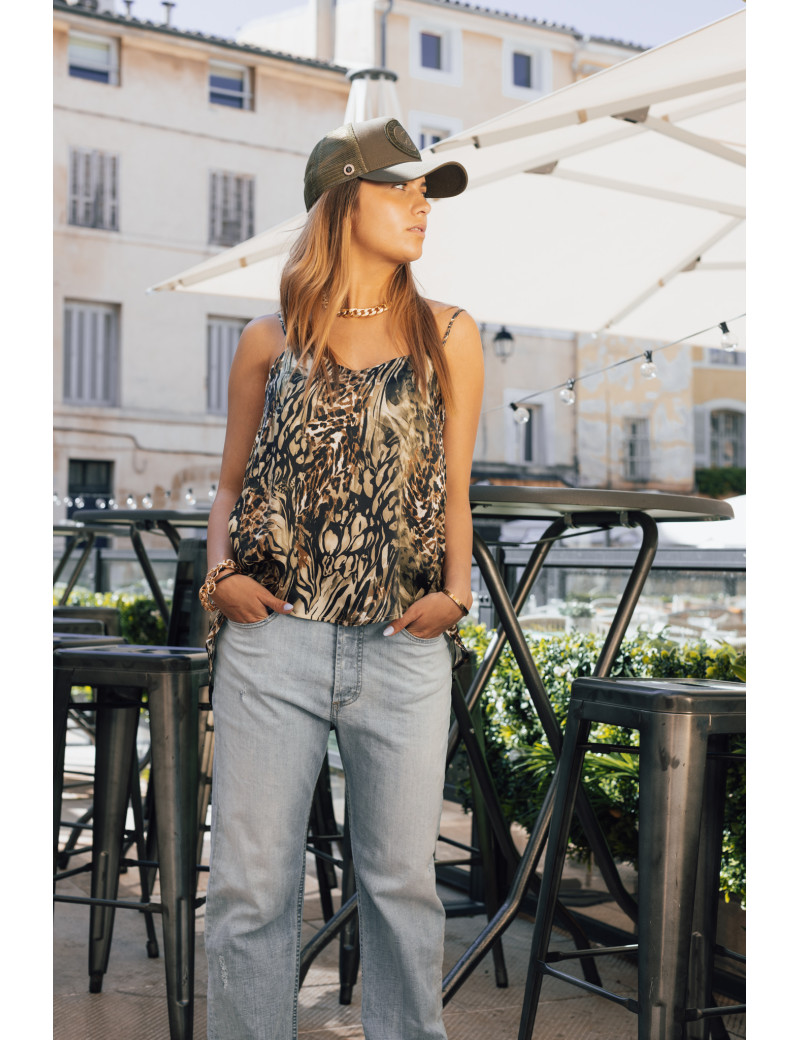 PLEASE JEAN DROIT  DENIM BOYFIT CLAIR