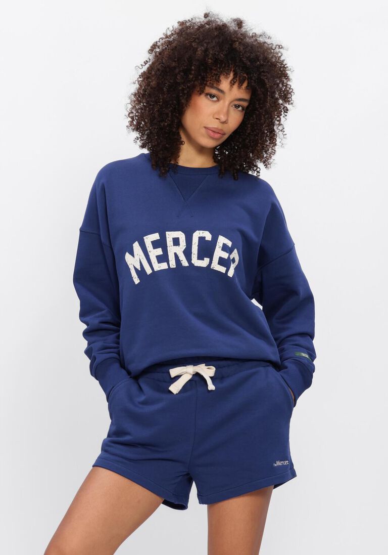 donkerblauwe mercer amsterdam sweater mercer logo sweat