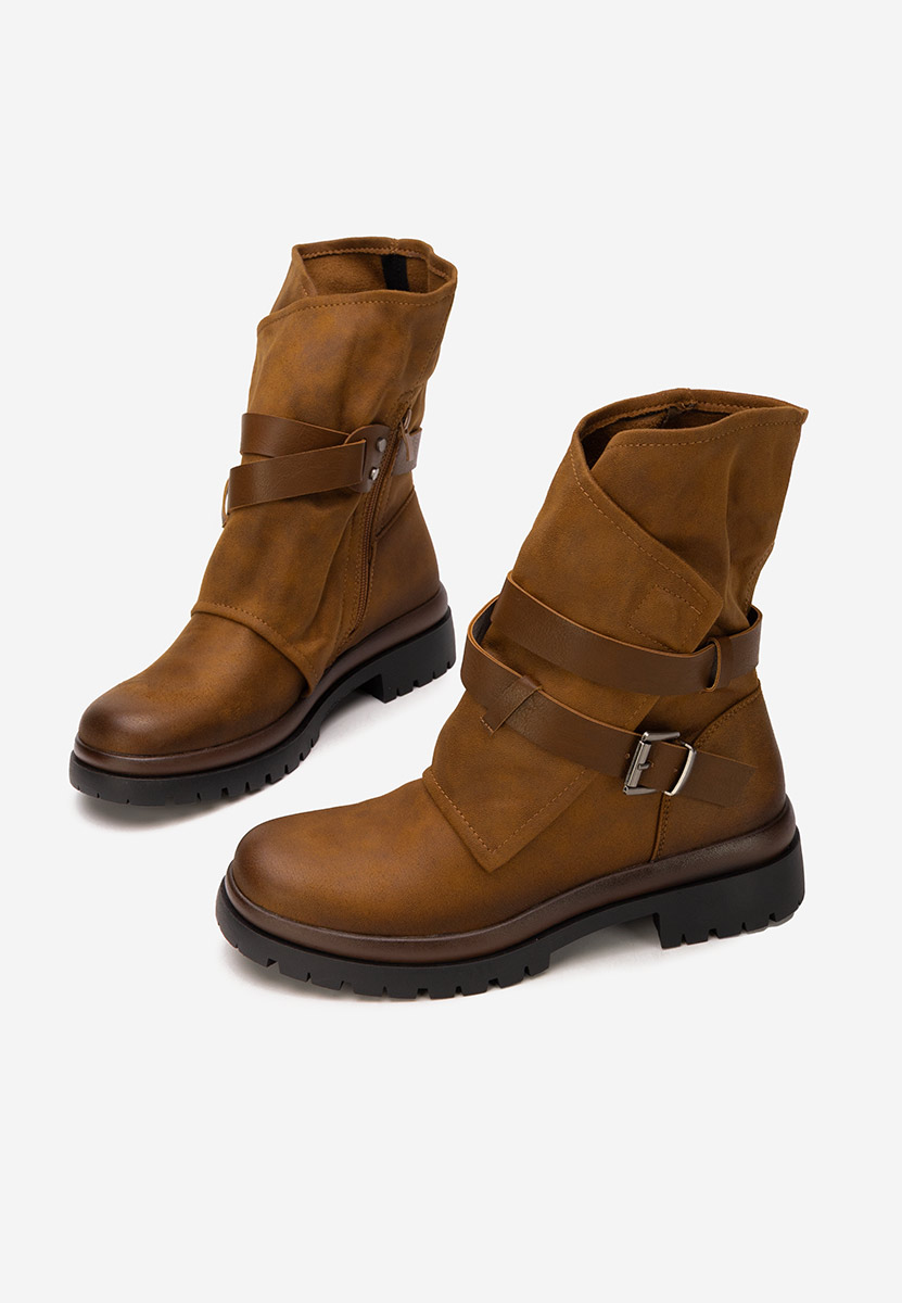 Bottines hautes femme chameau Cariolia
