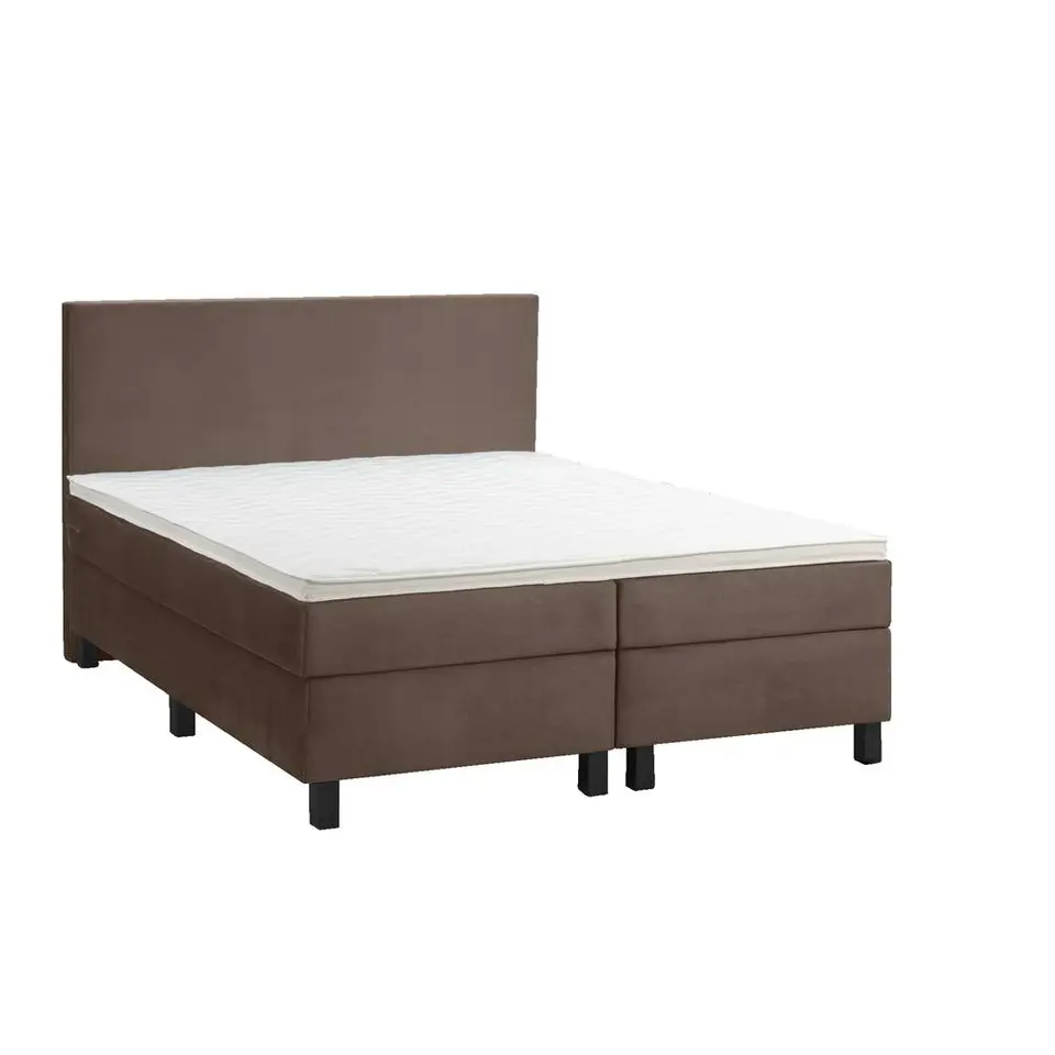 Boxspring Liv egaal - bruin - 160x200 cm - vierkante poot