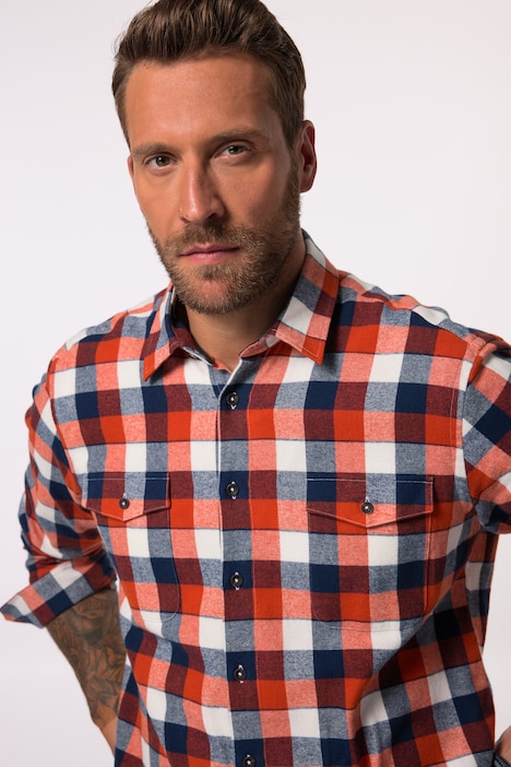 JP 1880 Karo-Flanellhemd, Langarm, Kentkragen, Modern Fit, bis 8 XL