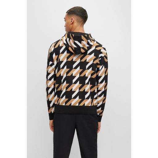 Boss Black Strikket Hættetrøje, Sort, XL