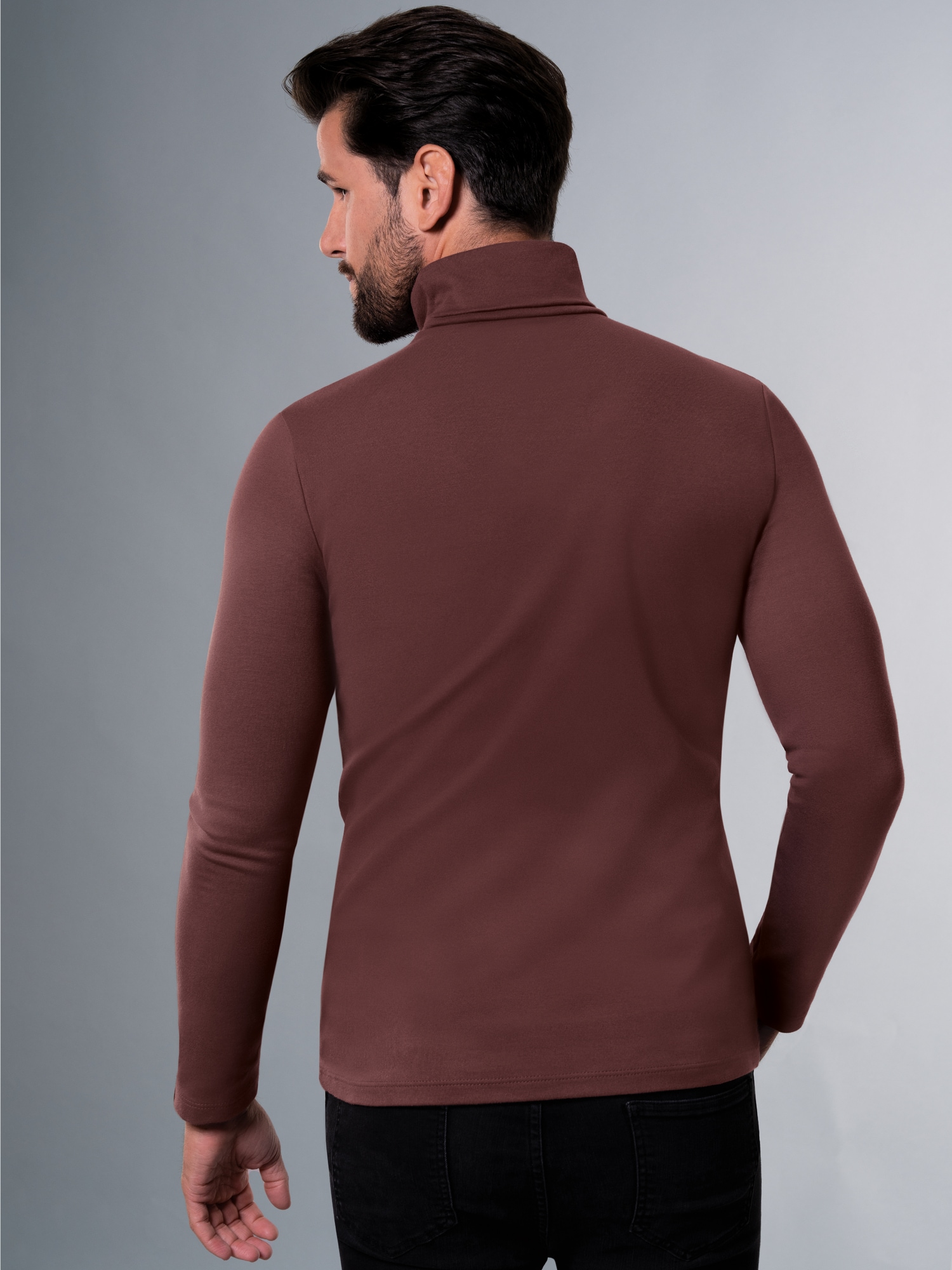 Rollkragenshirt Kastanie