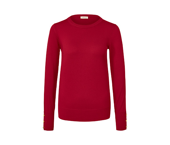 Feinstrickpullover mit Merinowolle, rot