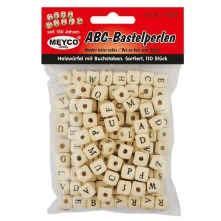 Meyco ABC-Bastelperlen natur aus Holz 110 Stück