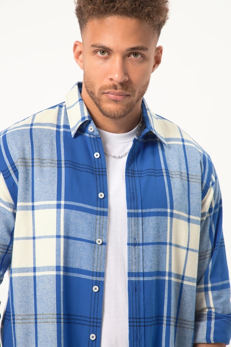 STHUGE Karo-Flanellhemd, Langarm, Modern Fit, Kentkragen, bis 8 XL