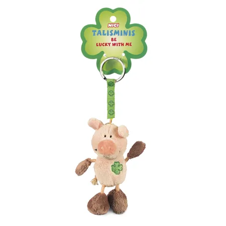 NICI Schlüsselanhänger Schwein rosa-braun