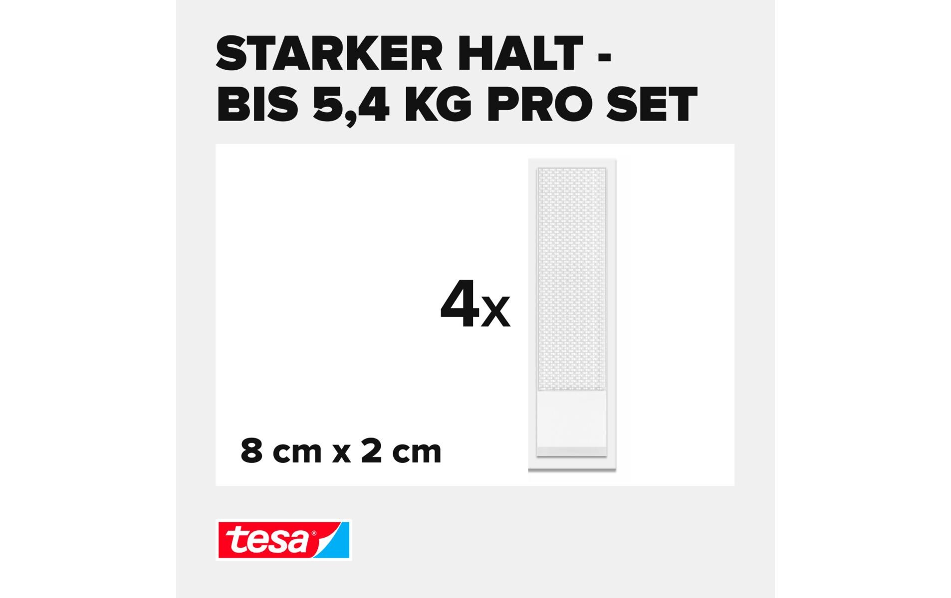 Montagestreifen Powerstrips CLICK Medium 4 Paar, 5.4 kgKlett-Klebepads zum An- und Abklicken von Bilderrahmen und Wanddekorationen ohne Bohren